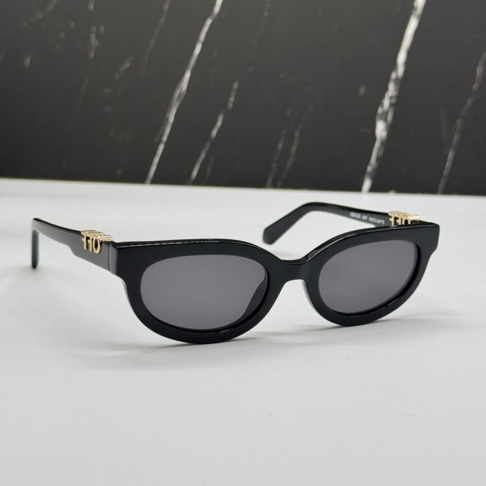 NEW OFF-WHITE OERI13D SPARKS 1007 SUNGLASSES WOMEN ROUND BLACK EYEWEAR